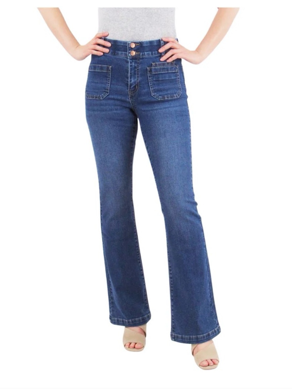 Indigo Poppy NWOT Tummy Control Bootcut Pockets Women Jeans 12